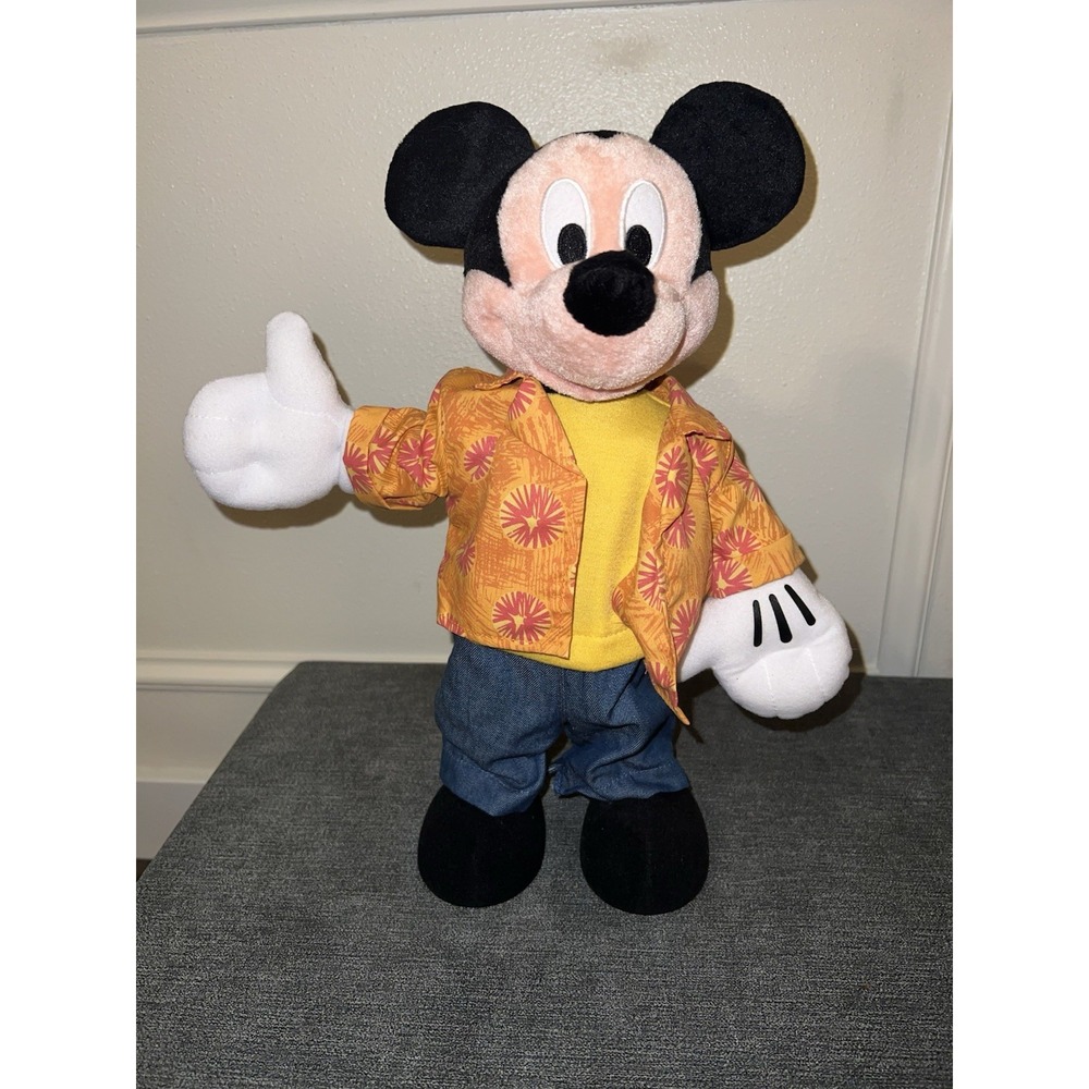 Disney Mambo Mickey Animated Plush Figure Plays a Tune W/Some Dance Movements.